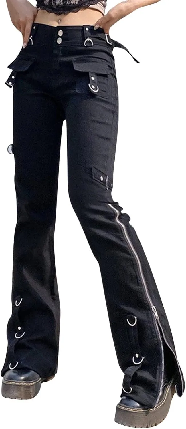 Женские джинсы Dark Goth в стиле панк с молнией JOFOW
Женские джинсы Dark Goth в стиле панк с молнией JOFOW