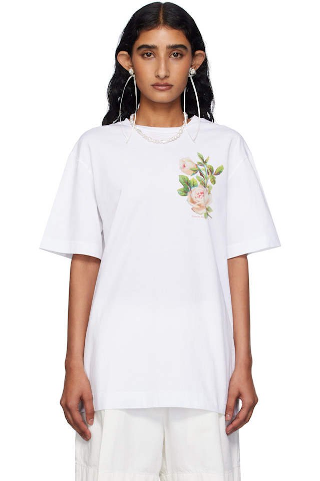 Футболка с принтом розового букета Simone Rocha, белый
Футболка с принтом розового букета Simone Rocha, белый