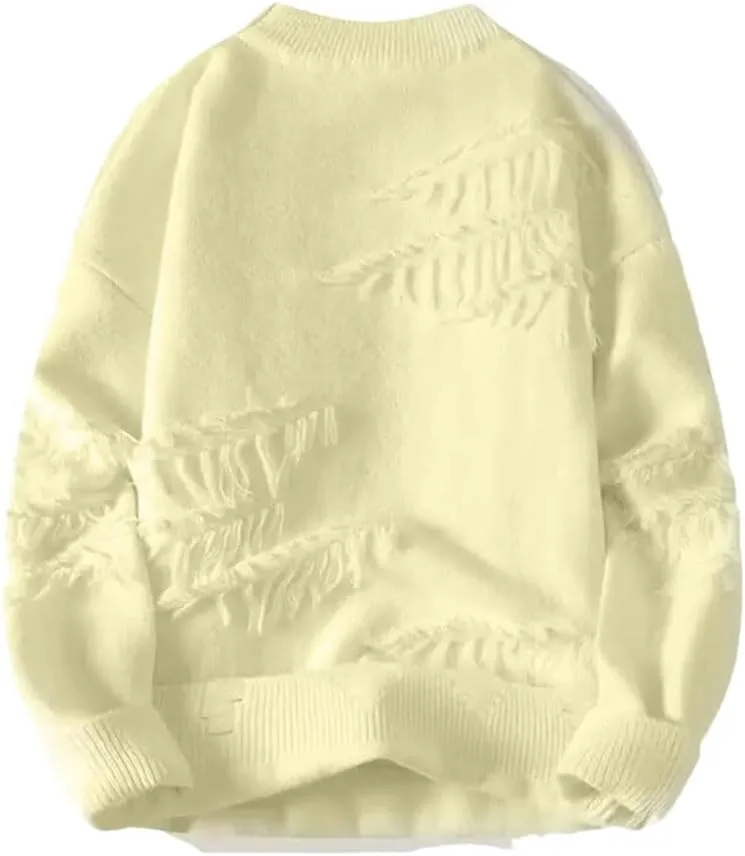 Мужской свитер с рваным эффектом, свободный вязаный пуловер
Мужской свитер с рваным эффектом, свободный вязаный пуловер