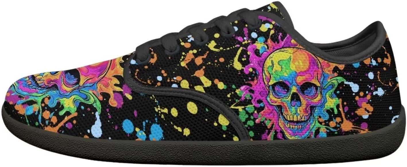 Мужские кроссовки низкие повседневные с шнуровкой, с широким носком, для ходьбы, кроссовки с подошвой нулевого перепада Pointodoor, Skull Paint Splatter
Мужские кроссовки низкие повседневные с шнуровкой, с широким носком, для ходьбы, кроссовки с подошвой нулевого перепада Pointodoor, Skull Paint Splatter