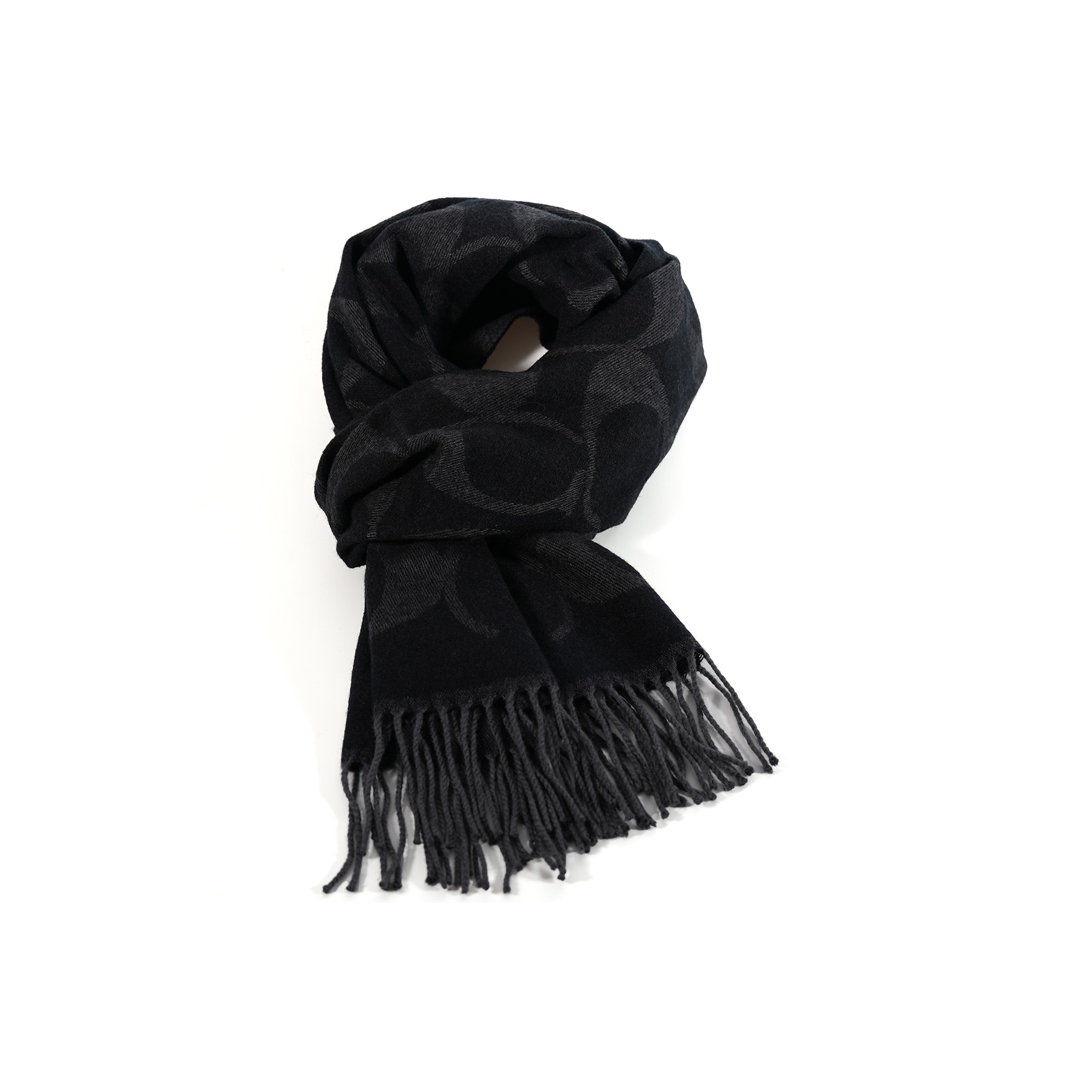 COACH Шерстяной вязаный шарф унисекс черный, Black
COACH Шерстяной вязаный шарф унисекс черный, Black