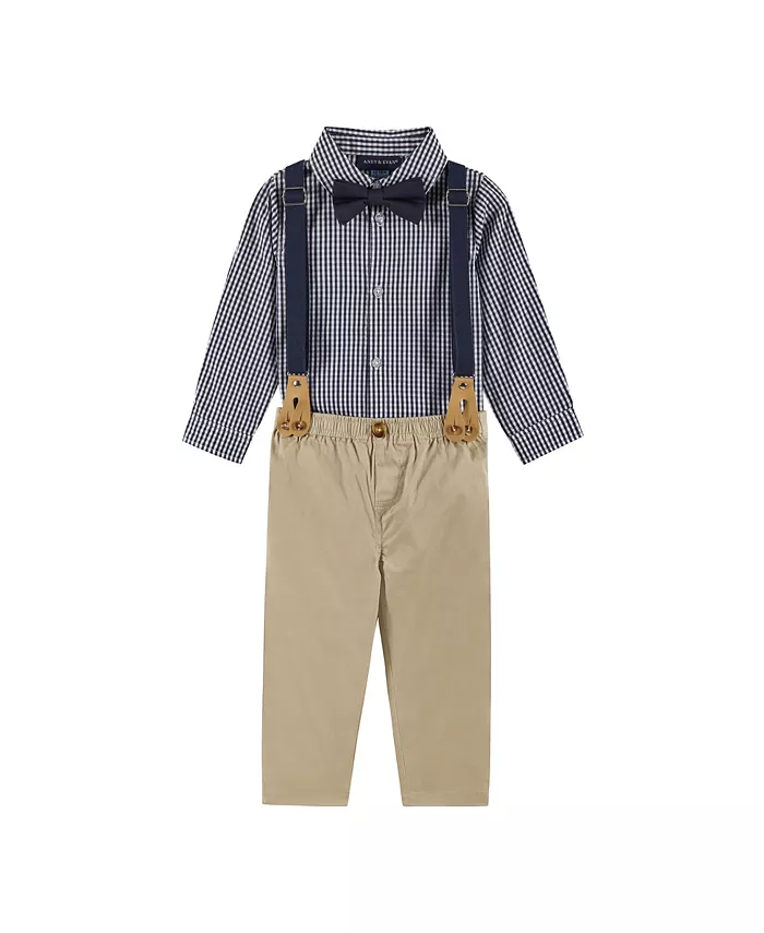 Комплект подтяжек на пуговицах для мальчиков в клетку Andy & Evan, синий
Комплект подтяжек на пуговицах для мальчиков в клетку Andy & Evan, синий