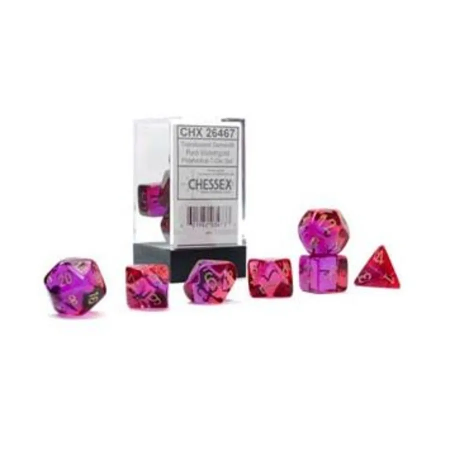 Poly Set полупрозрачный красно-фиолетовый с золотом (7), Dice - Gemini - Poly Sets (Chessex)
Poly Set полупрозрачный красно-фиолетовый с золотом (7), Dice - Gemini - Poly Sets (Chessex)