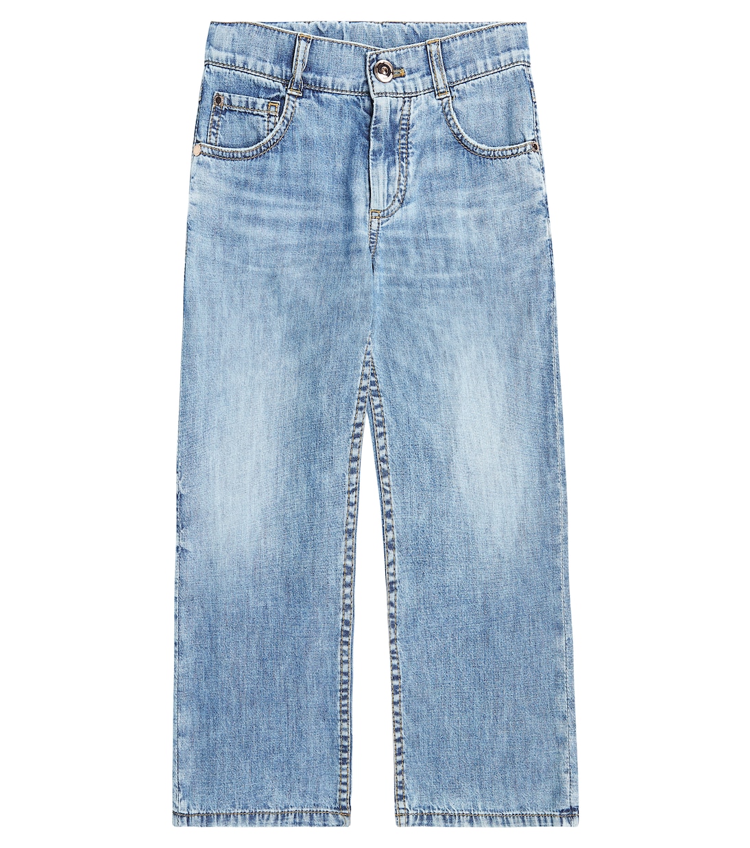 Прямые джинсы Brunello Cucinelli Kids, Blue Vintage Denim
Прямые джинсы Brunello Cucinelli Kids, Blue Vintage Denim