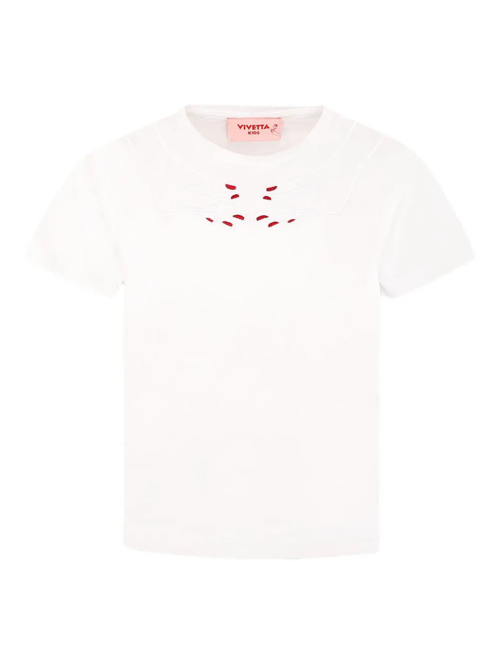 Футболка с вышивкой Vivetta Kids, белый 
Футболка с вышивкой Vivetta Kids, белый