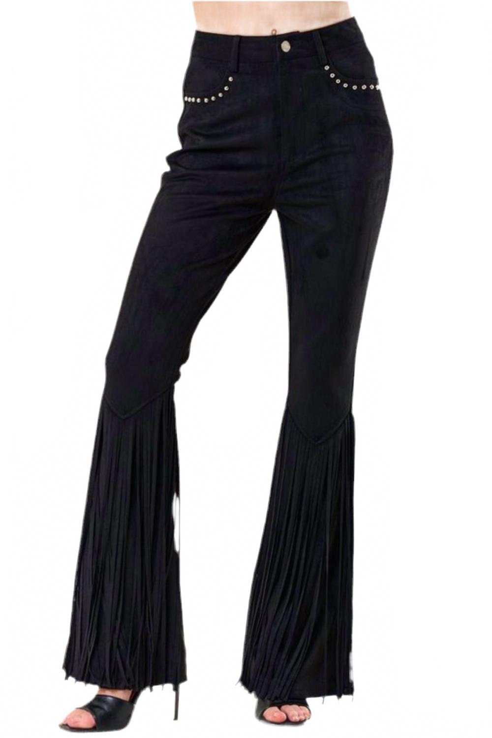 Черные замшевые брюки с бахромой Saints & Hearts 
Черные замшевые брюки с бахромой Saints & Hearts