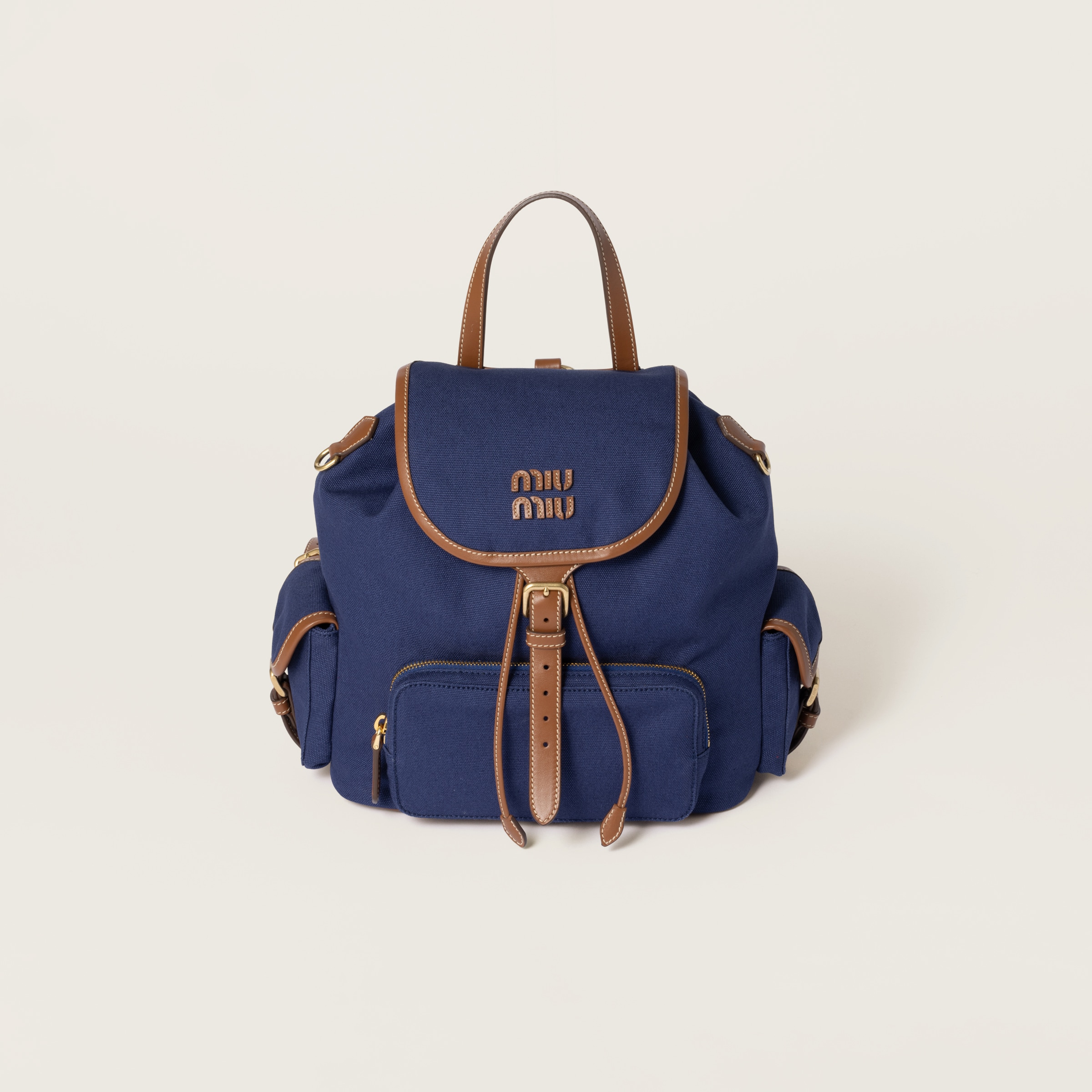Рюкзак из холста и кожи MIU MIU, синий
Рюкзак из холста и кожи MIU MIU, синий