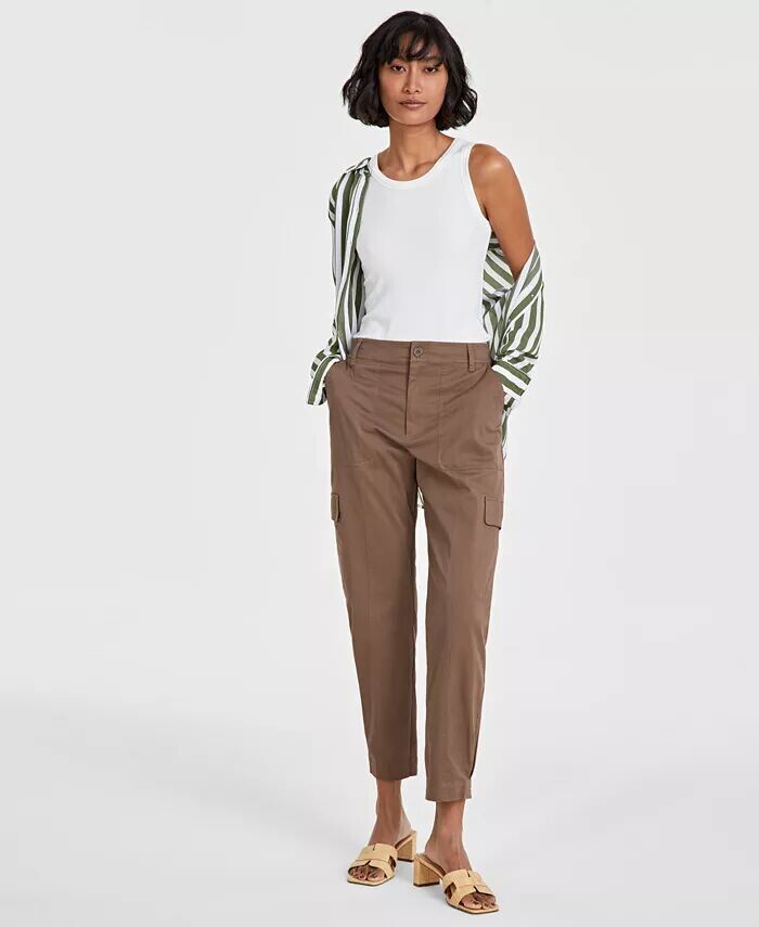 Женские зауженные брюки-карго длиной до щиколотки On 34th, коричневый
Женские зауженные брюки-карго длиной до щиколотки On 34th, коричневый