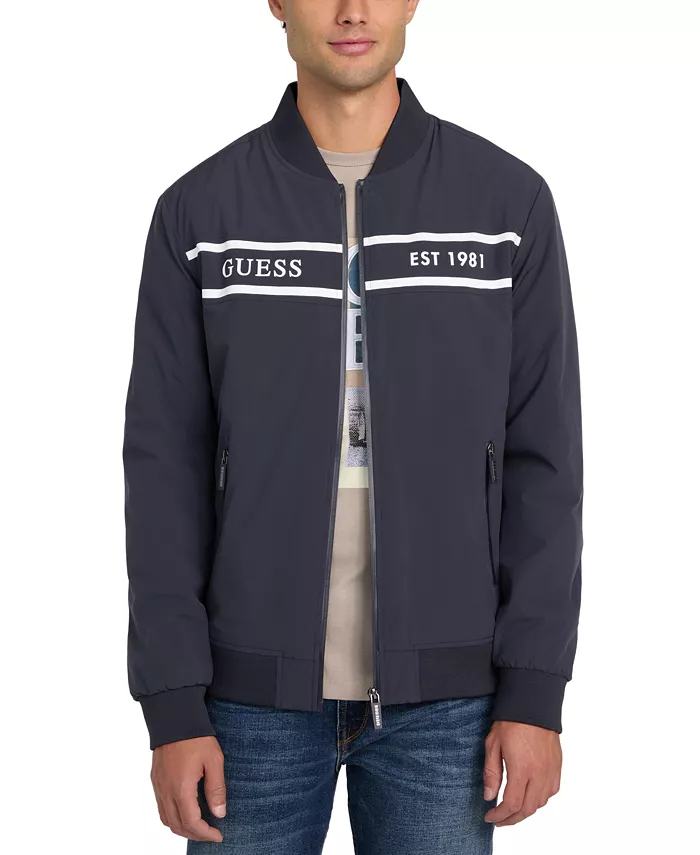 Мужская легкая бомбер с логотипом на молнии GUESS, синий
Мужская легкая бомбер с логотипом на молнии GUESS, синий