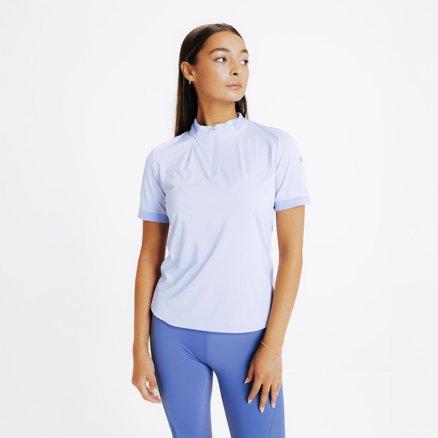 Женская классическая поло для верховой езды Fouganza - светло-лавандовый 
Женская классическая поло для верховой езды Fouganza - светло-лавандовый