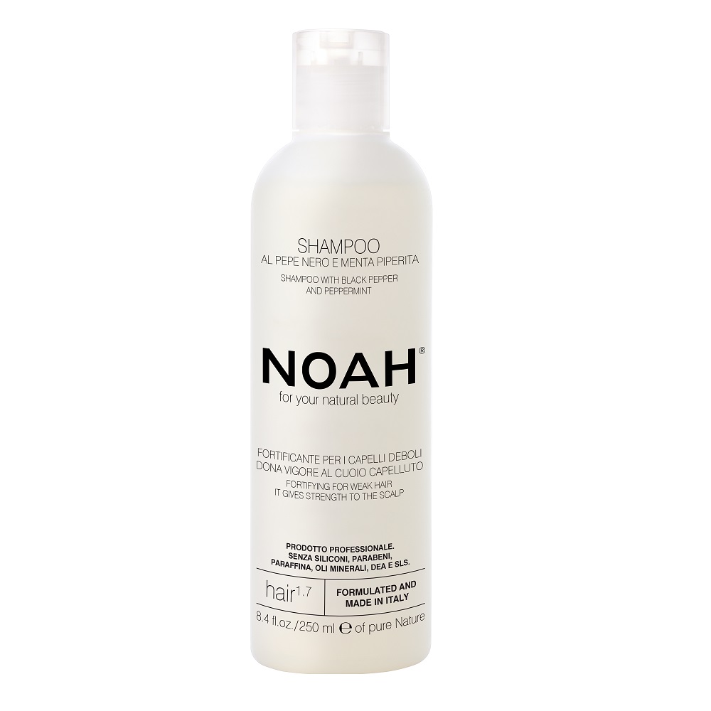 Укрепляющий шампунь для волос 1 7 shampoo with black peper and pepermint Noah, 250 мл
Укрепляющий шампунь для волос 1 7 shampoo with black peper and pepermint Noah, 250 мл