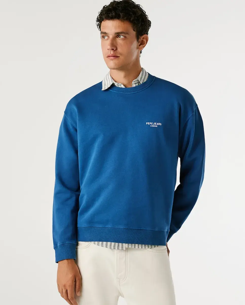 Мужская толстовка с круглым вырезом и принтом на спине Pepe Jeans, синий
Мужская толстовка с круглым вырезом и принтом на спине Pepe Jeans, синий