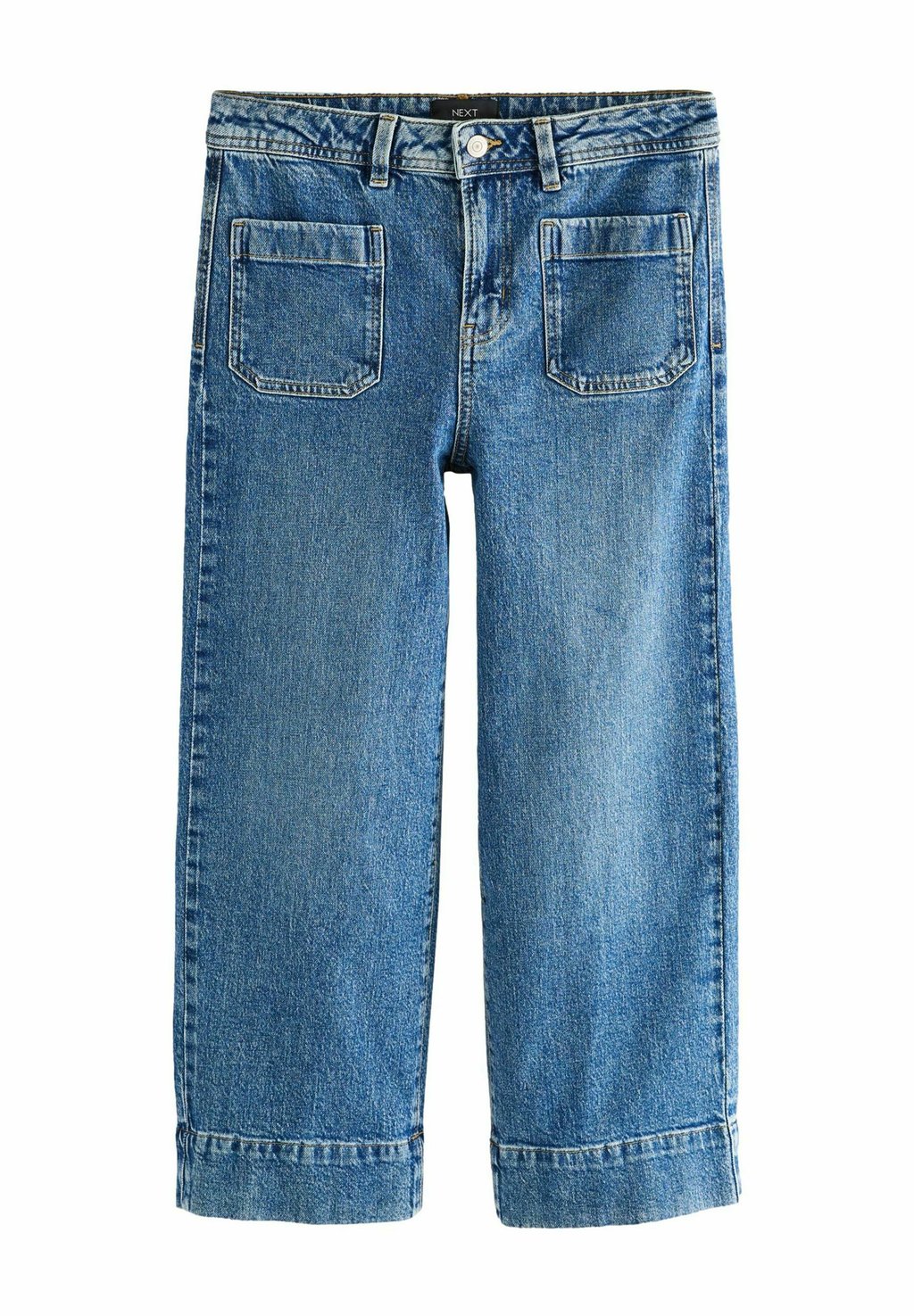 Джинсы прямого покроя PETITE FIT CROPPED PATCH POCKET Next, синий 
Джинсы прямого покроя PETITE FIT CROPPED PATCH POCKET Next, синий