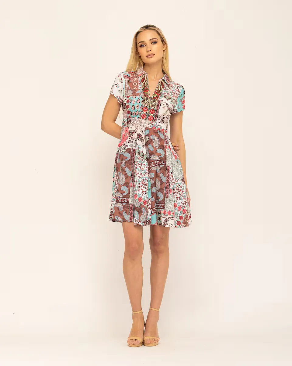 Короткое платье с отложным воротником и V-образным вырезом Niza, мультиколор
Короткое платье с отложным воротником и V-образным вырезом Niza, мультиколор