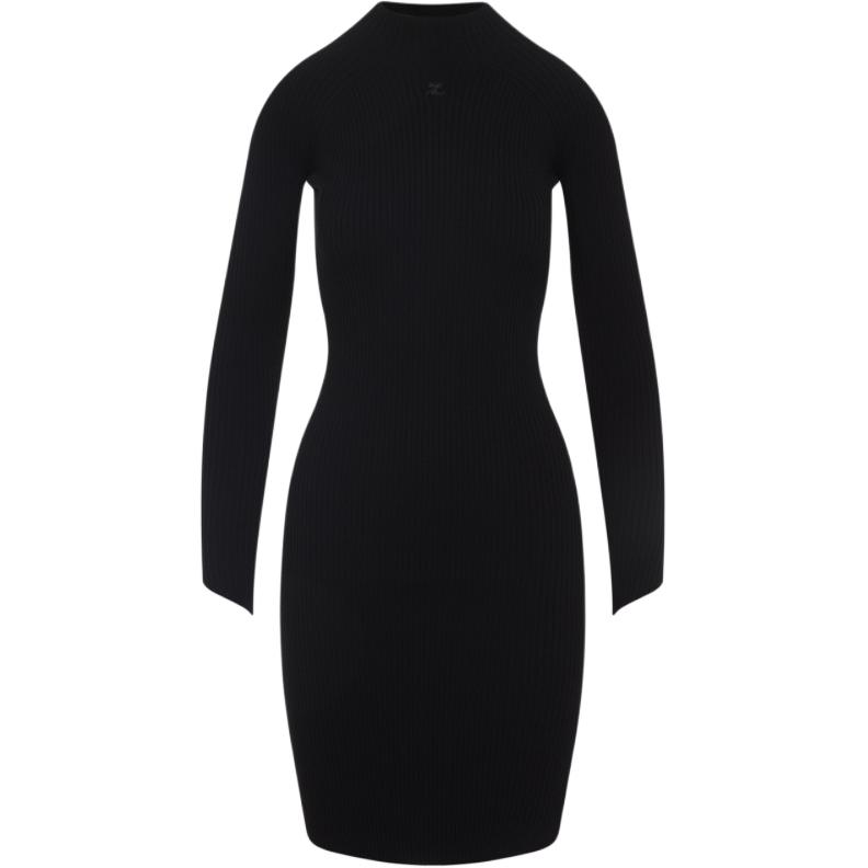 Платье Courrèges с высоким воротником и рубчиком COURREGES, черный
Платье Courrèges с высоким воротником и рубчиком COURREGES, черный