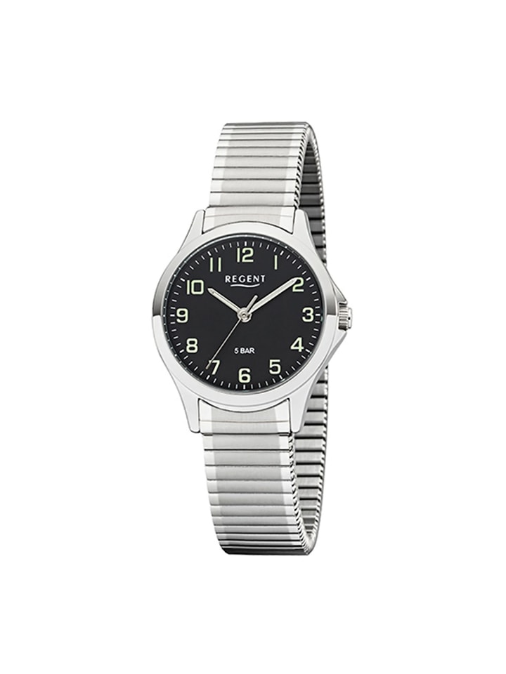 Небольшие серебряные аналоговые наручные часы (примерно 29 мм) с браслетом Regent
Небольшие серебряные аналоговые наручные часы (примерно 29 мм) с браслетом Regent