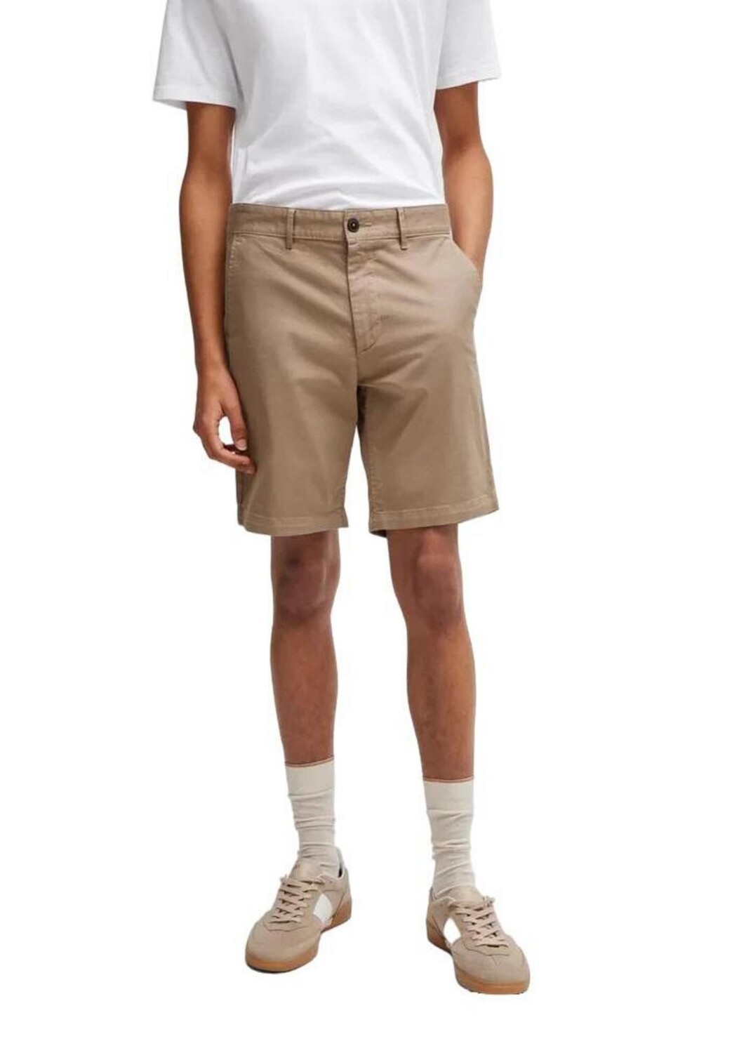 Шорты BOSS с добавлением хлопка, бежевый
Шорты BOSS с добавлением хлопка, бежевый