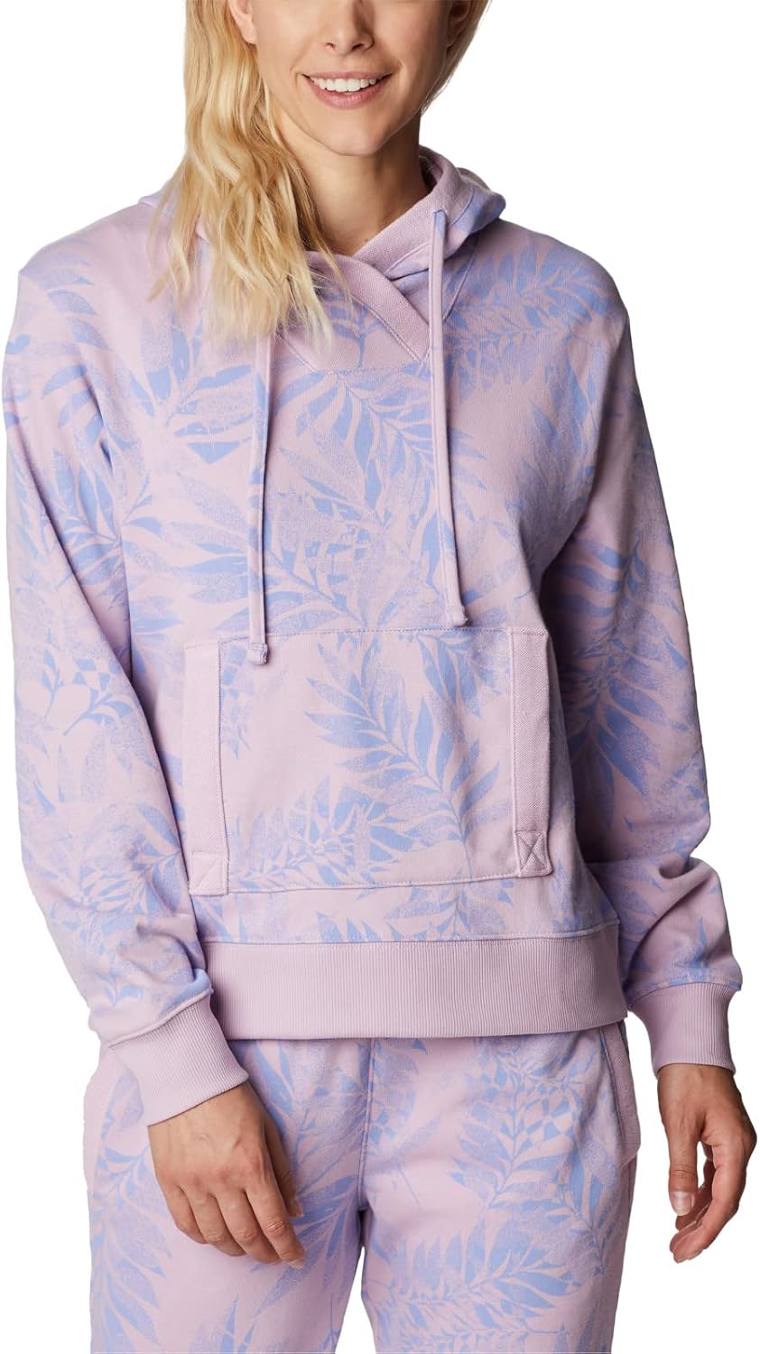 Columbia Women's Slack Water French Terry Hoodie, Serenity/Palmetto Print
Columbia Women's Slack Water French Terry Hoodie, Serenity/Palmetto Print