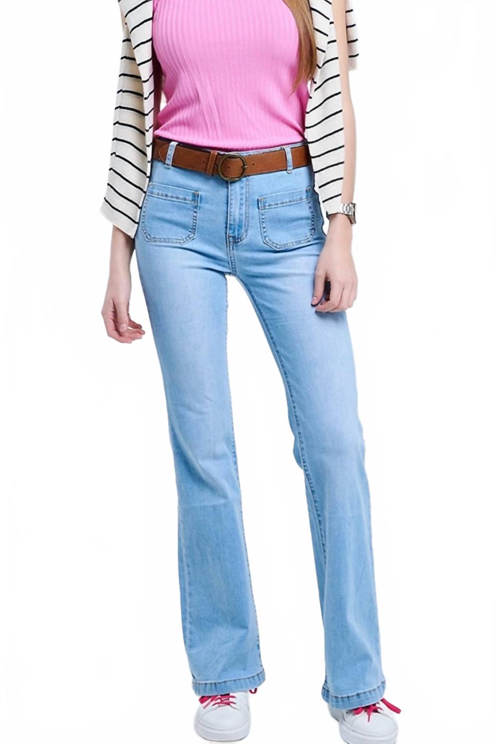 Q2 Узкие джинсы-клеш с передними карманами, синие
Q2 Узкие джинсы-клеш с передними карманами, синие