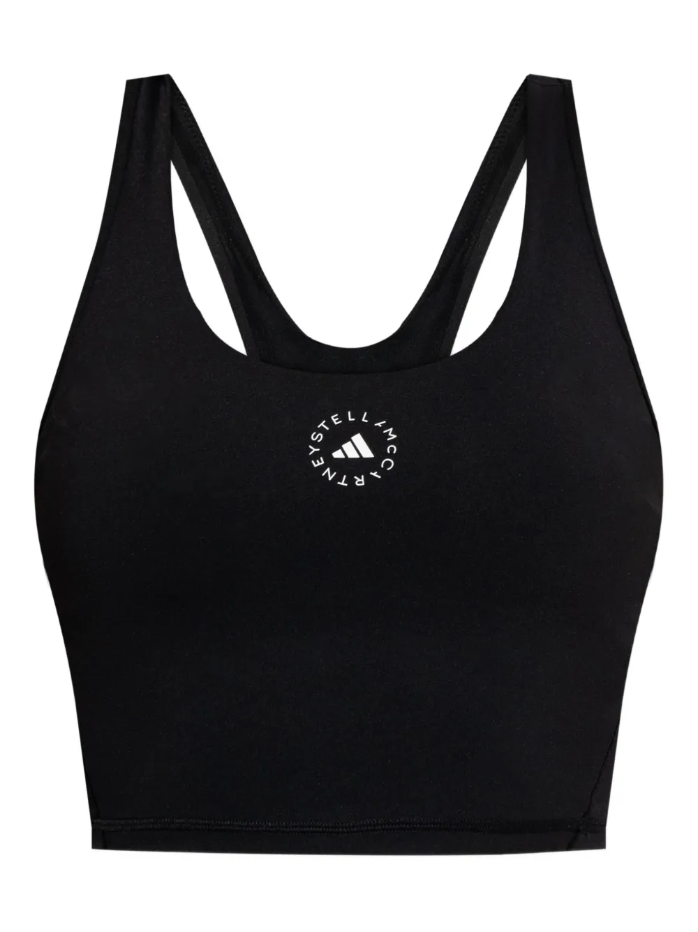 Топ со спиной-борцовкой и принтом логотипа Adidas by Stella McCartney, черный 
Топ со спиной-борцовкой и принтом логотипа Adidas by Stella McCartney, черный