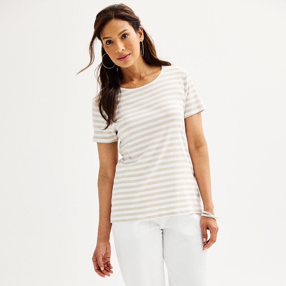 Женская футболка Croft & Barrow Essential с круглым вырезом, цвет Tan Classic Stripe
Женская футболка Croft & Barrow Essential с круглым вырезом, цвет Tan Classic Stripe