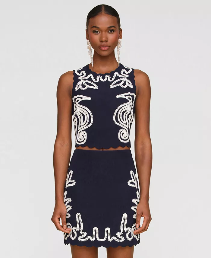 Женский топ-бюстье без рукавов с вышивкой "Seahorse" Avec Les Filles, синий
Женский топ-бюстье без рукавов с вышивкой "Seahorse" Avec Les Filles, синий