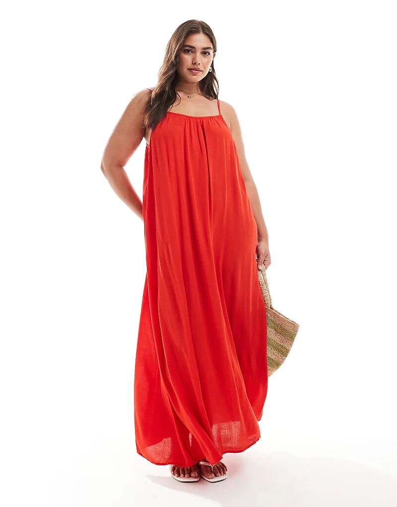 Only Curve Воздушное платье макси ками красного цвета
Only Curve Воздушное платье макси ками красного цвета