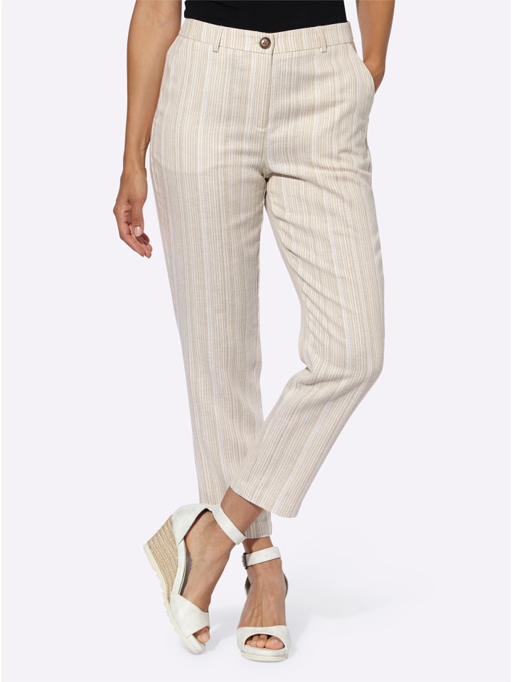 Льняные брюки в полоску цвета шампанского и кунжута WITT WEIDEN
Льняные брюки в полоску цвета шампанского и кунжута WITT WEIDEN