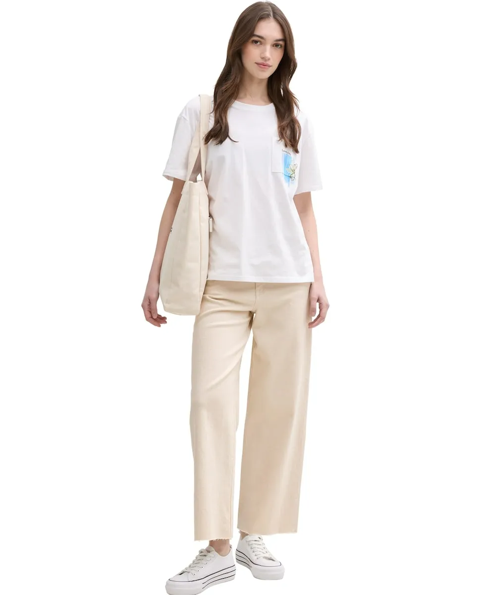 Женские джинсы ковбойского кроя с широкими штанинами и средней посадкой Tom Tailor, бежевый 
Женские джинсы ковбойского кроя с широкими штанинами и средней посадкой Tom Tailor, бежевый