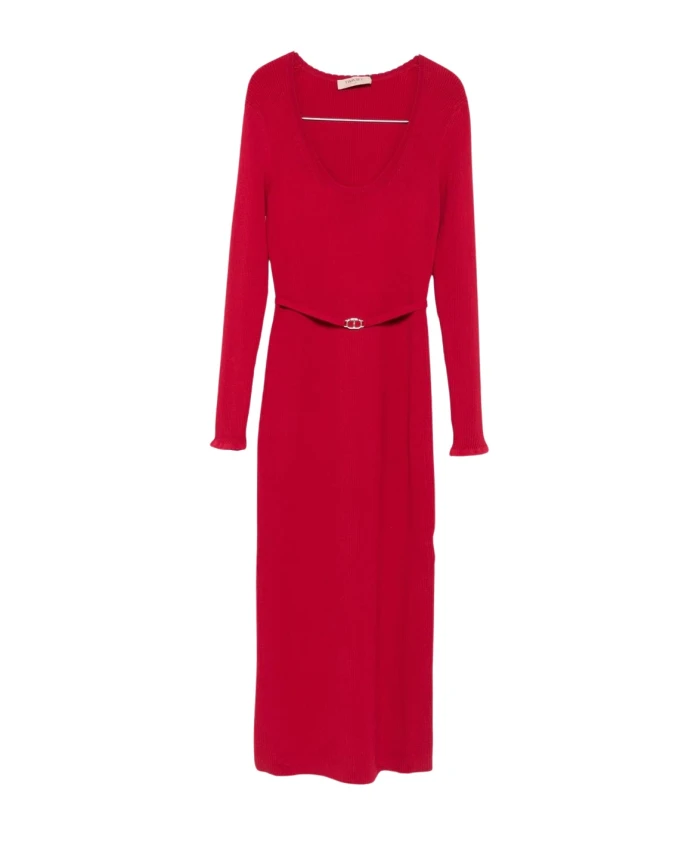Вязаное платье миди с асимметричным подолом. Twinset, красный
Вязаное платье миди с асимметричным подолом. Twinset, красный