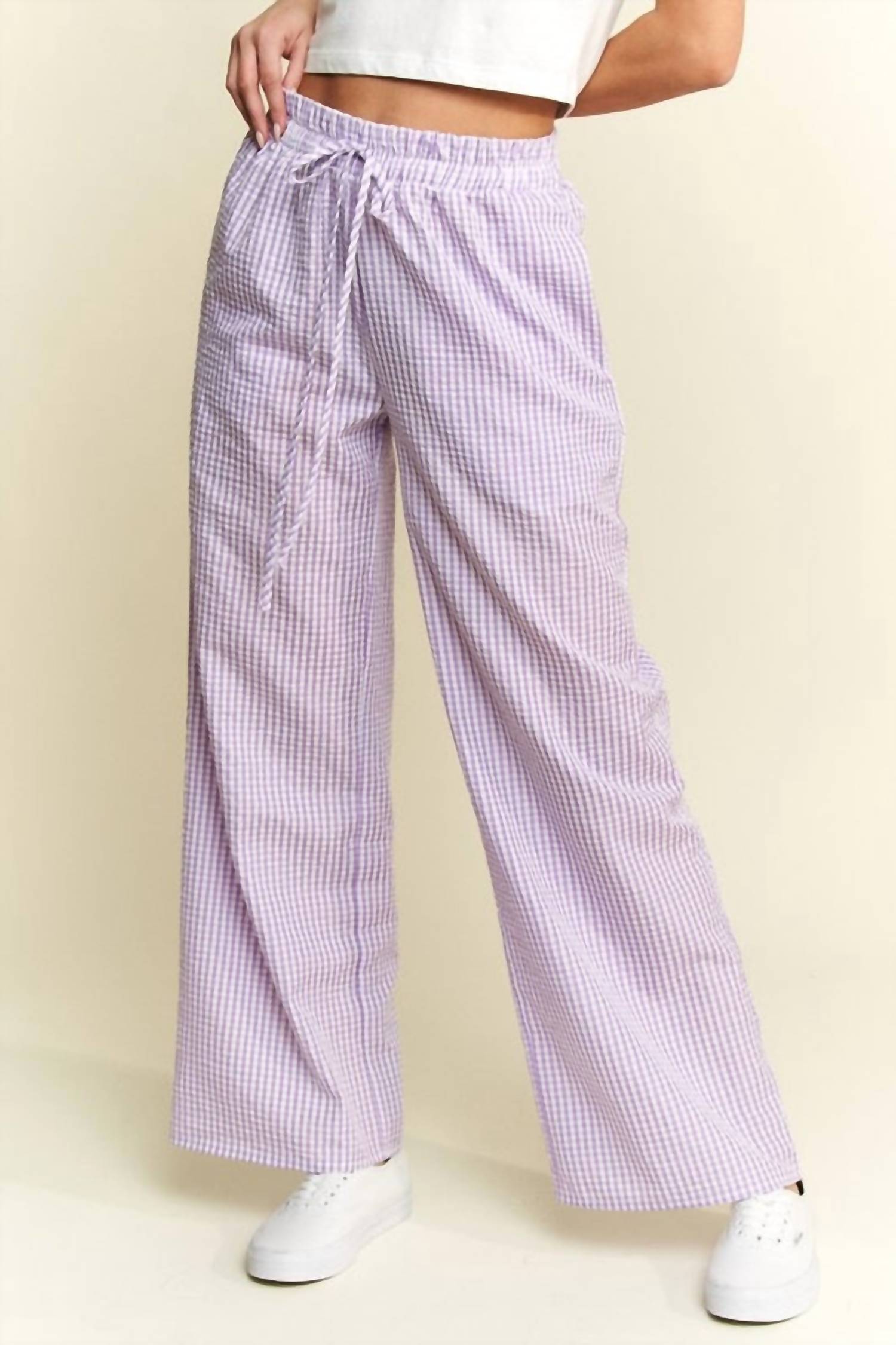 Gingham Boxer Pants In Lavender JADE BY JANE 
Gingham Boxer Pants In Lavender JADE BY JANE