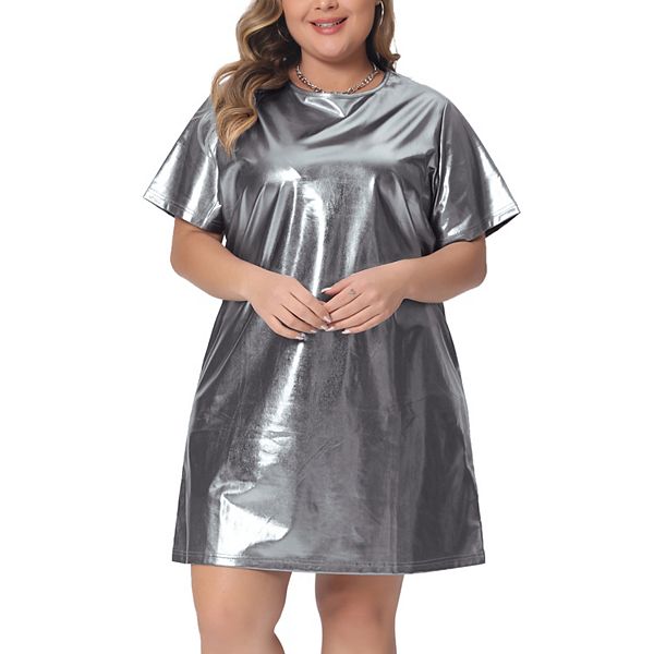 Женское платье-футболка plus size metallic с круглым вырезом и коротким рукавом Agnes Orinda, Silver
Женское платье-футболка plus size metallic с круглым вырезом и коротким рукавом Agnes Orinda, Silver