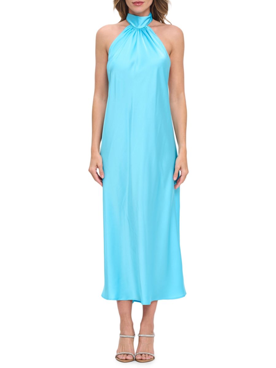 Платье миди из атласа с бретелью через шею Renee C., цвет Neon Blue
Платье миди из атласа с бретелью через шею Renee C., цвет Neon Blue