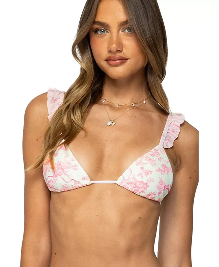 Женский бикини-топ с треугольными чашечками и цветочным принтом Edikted, розовый
Женский бикини-топ с треугольными чашечками и цветочным принтом Edikted, розовый