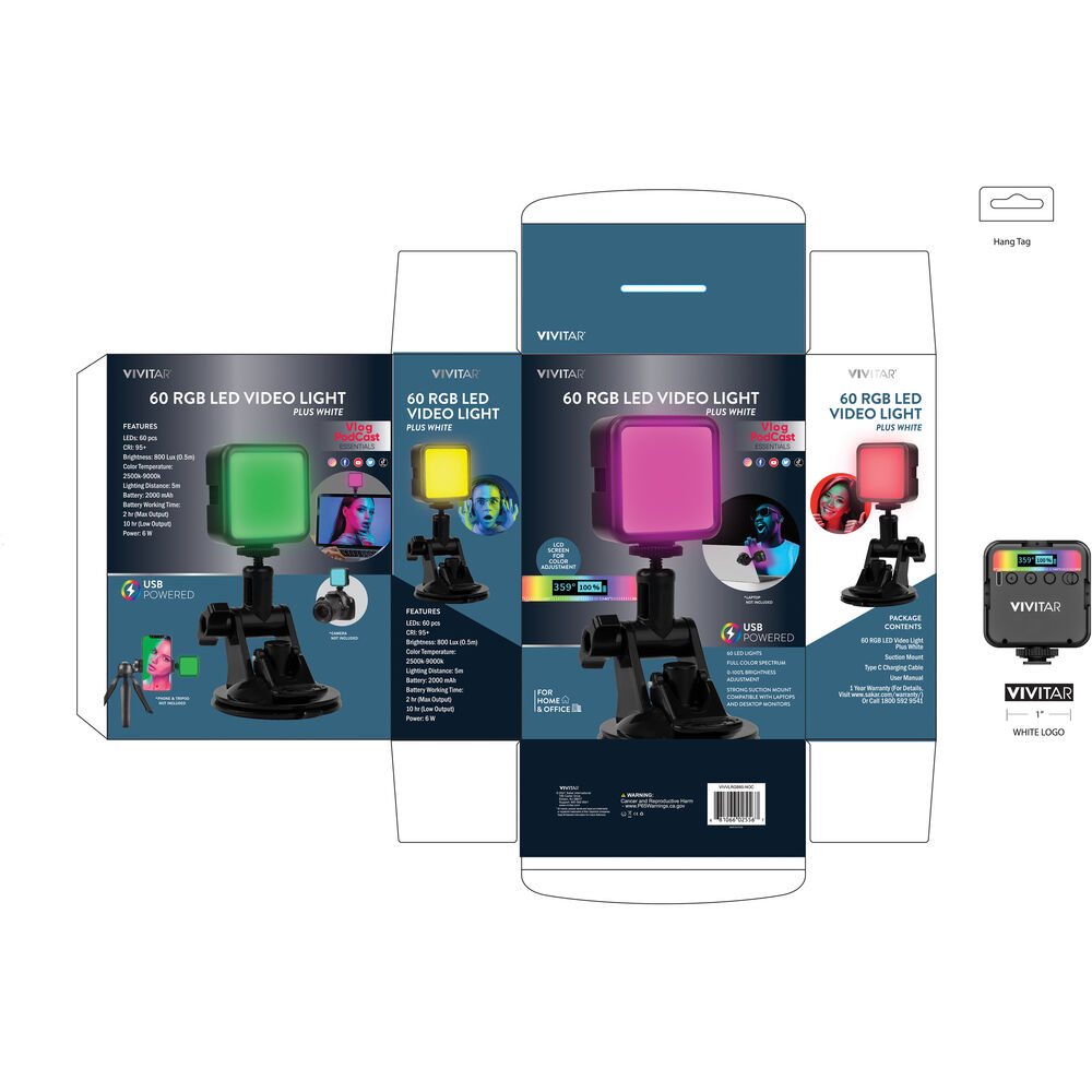 Светодиодный видеосвет Vivitar (двухцветный, RGB) 
Светодиодный видеосвет Vivitar (двухцветный, RGB)