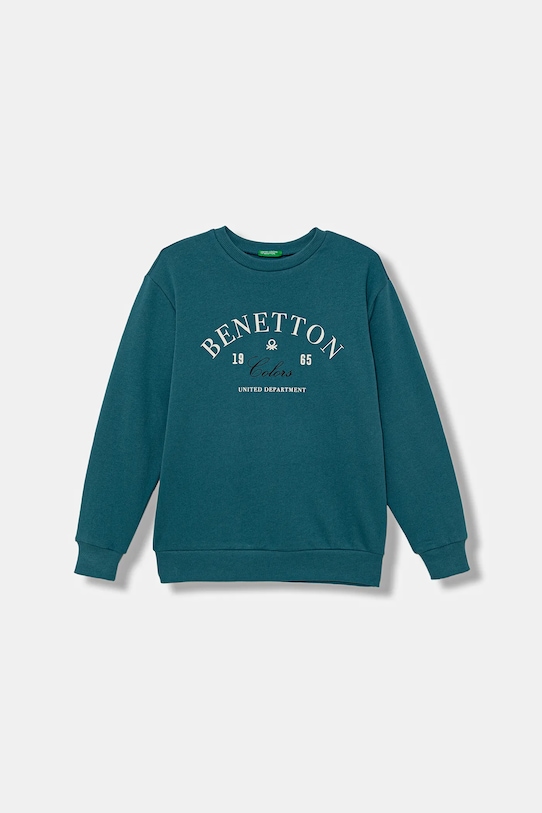 Детская хлопковая толстовка United Colors Of Benetton, бирюзовый 
Детская хлопковая толстовка United Colors Of Benetton, бирюзовый