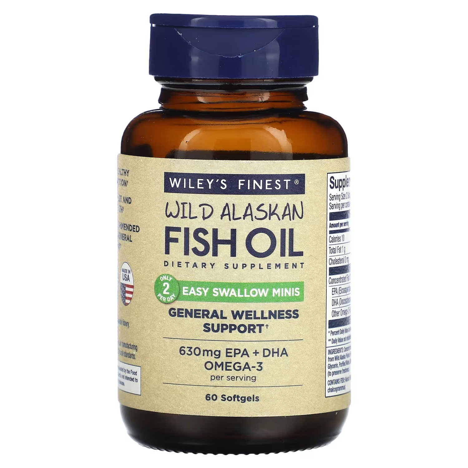 Добавка Wiley's Finest Wild Alaskan Fish Oil Easy Swallow Minis для иммунитета, 60 мягких таблеток
Добавка Wiley's Finest Wild Alaskan Fish Oil Easy Swallow Minis для иммунитета, 60 мягких таблеток