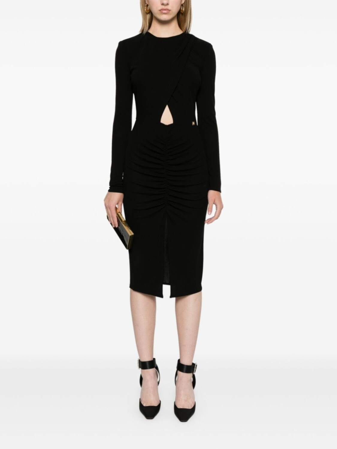 Elisabetta Franchi драпированное платье миди, черный
Elisabetta Franchi драпированное платье миди, черный