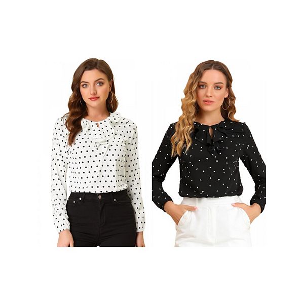 2 упаковки блузки с длинным рукавом и рюшами на воротнике в горошек Inspire Chic, Black Hearts Whitedots
2 упаковки блузки с длинным рукавом и рюшами на воротнике в горошек Inspire Chic, Black Hearts Whitedots