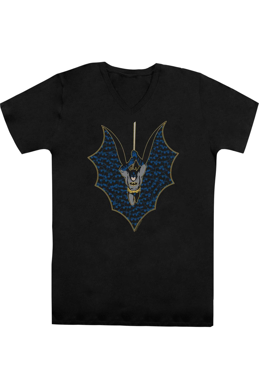 Футболка Batman Bat Fill с коротким рукавом и V-образным вырезом для взрослых из хлопка премиум-класса Gildan, черный 
Футболка Batman Bat Fill с коротким рукавом и V-образным вырезом для взрослых из хлопка премиум-класса Gildan, черный