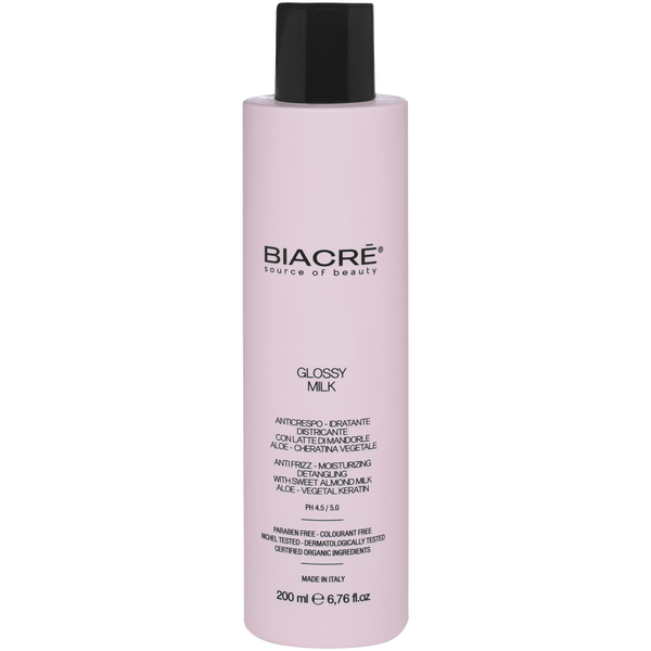 Увлажняющее молочко для волос против вьющихся волос, предотвращает пушение, 200 мл Biacré Glossy milk 
Увлажняющее молочко для волос против вьющихся волос, предотвращает пушение, 200 мл Biacré Glossy milk
