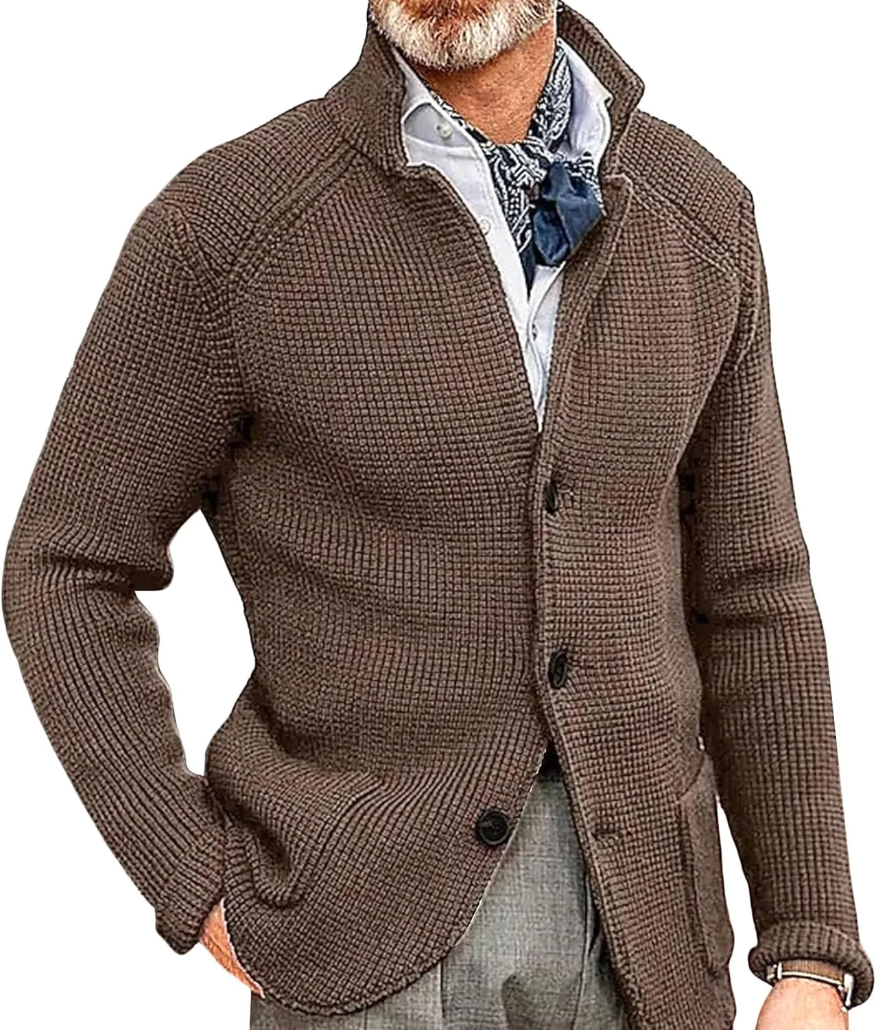 Мужской кардиган-блейзер с воротником-шалью и кабельной вязкой Slim Fit SWJGLITTR
Мужской кардиган-блейзер с воротником-шалью и кабельной вязкой Slim Fit SWJGLITTR