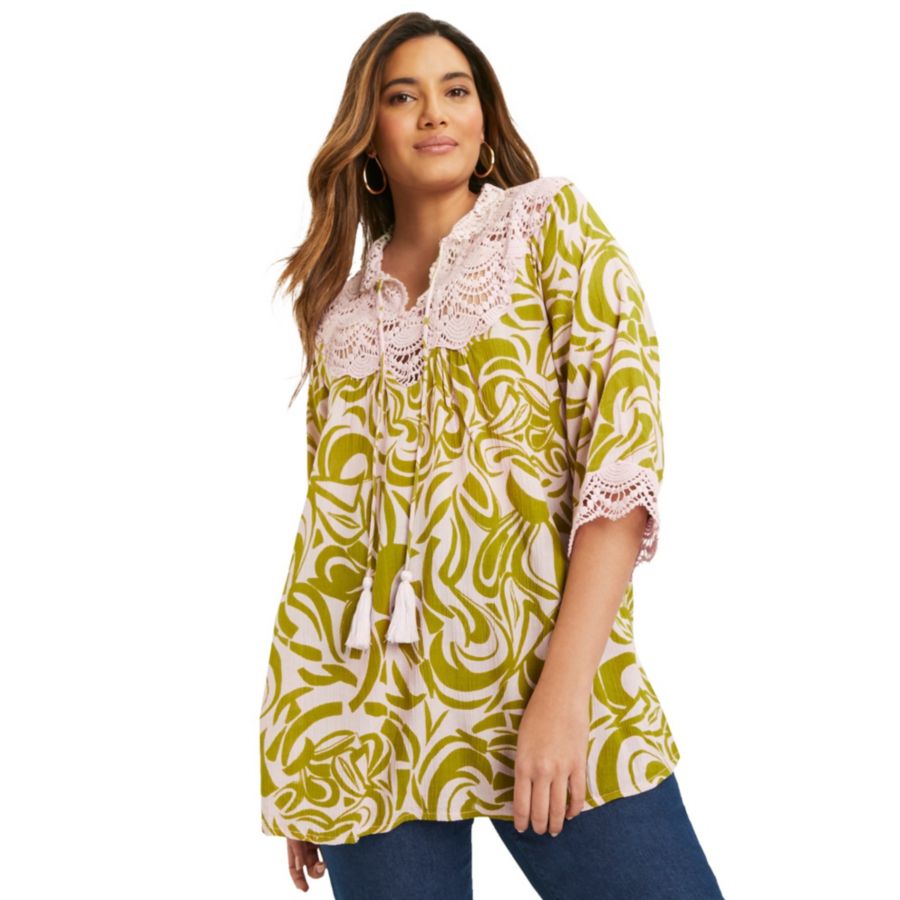 Блузка June + Vie Plus Size с кружевной отделкой и жатой текстурой June & Vie, Pink graphic marble
Блузка June + Vie Plus Size с кружевной отделкой и жатой текстурой June & Vie, Pink graphic marble