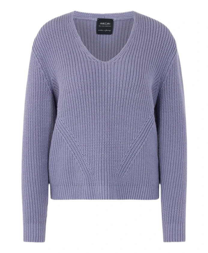 Фиолетовый вязаный свитер с V-образным вырезом Marc Cain, фиолетовый
Фиолетовый вязаный свитер с V-образным вырезом Marc Cain, фиолетовый