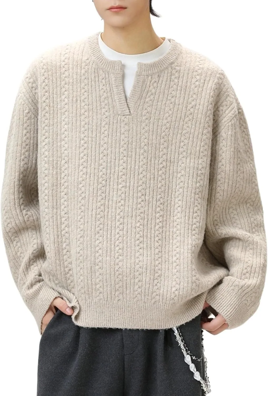 Мужской вязаный свитер Vintage Crewneck Casual Loose Cynefoa
Мужской вязаный свитер Vintage Crewneck Casual Loose Cynefoa