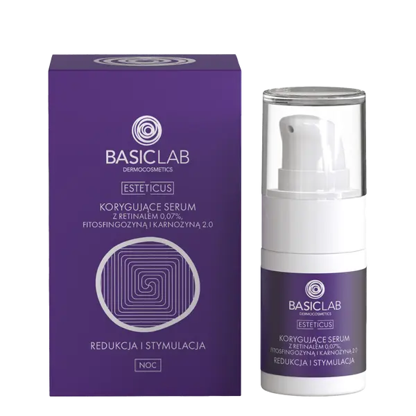 Корректирующая сыворотка для лица с ретиналем 0,07%, фитосфингозином и карнозином 2,0, 15 мл Basiclab Esteticus
Корректирующая сыворотка для лица с ретиналем 0,07%, фитосфингозином и карнозином 2,0, 15 мл Basiclab Esteticus