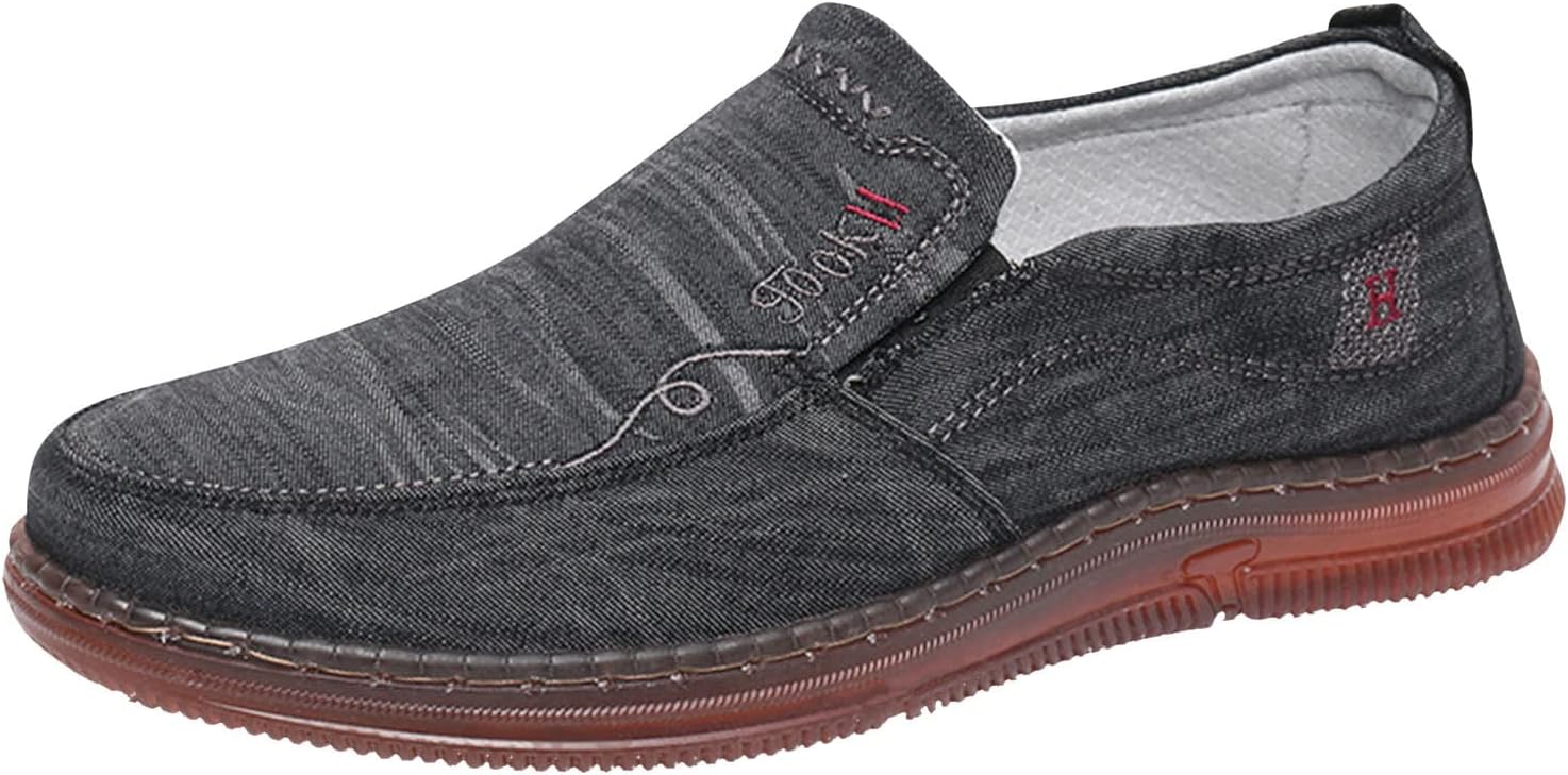 Модные весенне-летние мужские повседневные туфли с плоской подошвой, толстой подошвой, нескользящие, из однотонного холста, мужские повседневные слипоны из кожи Generic, черный
Модные весенне-летние мужские повседневные туфли с плоской подошвой, толстой подошвой, нескользящие, из однотонного холста, мужские повседневные слипоны из кожи Generic, черный