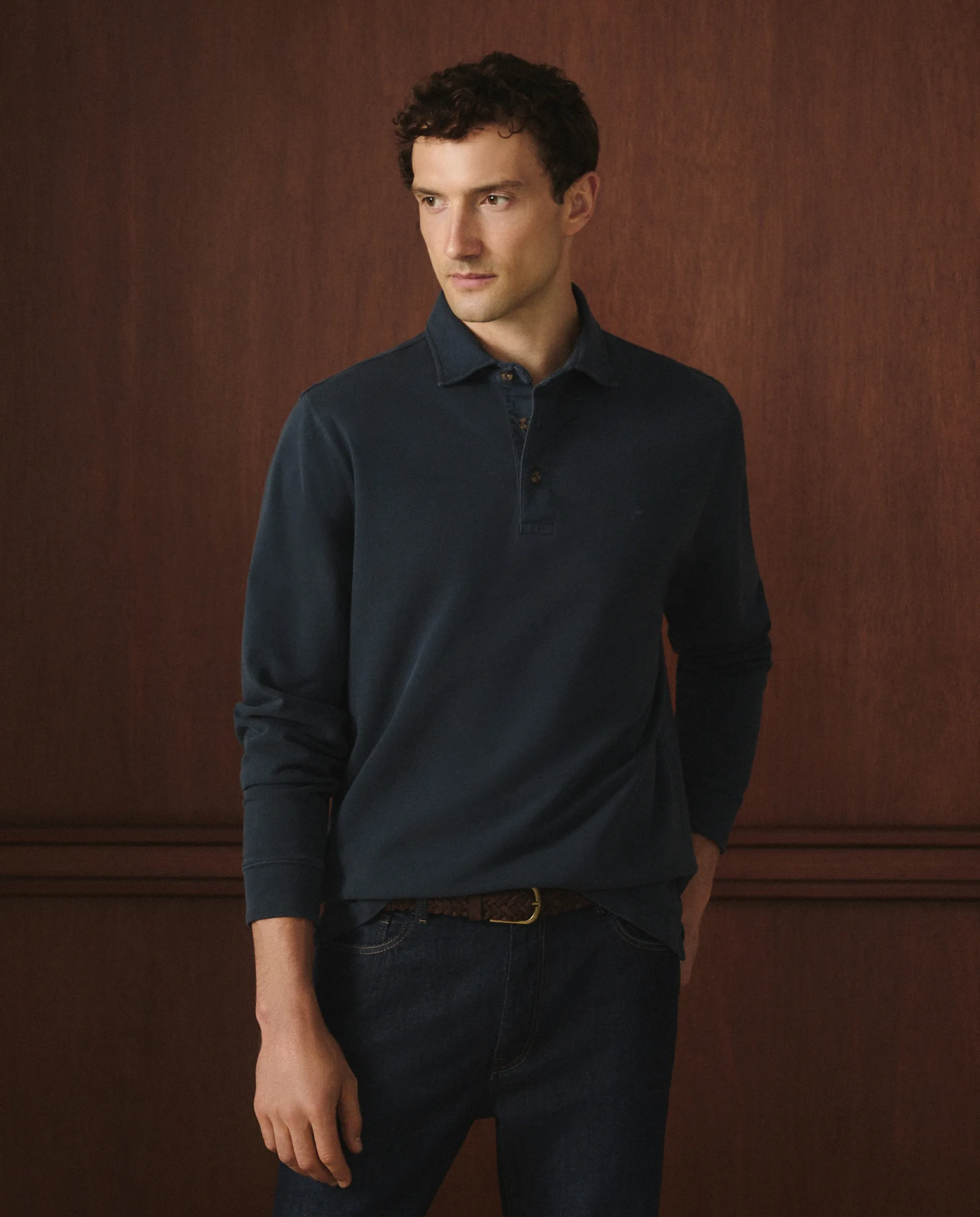 Мужская поло с длинным рукавом пике Lloyd'S, темно-синий 
Мужская поло с длинным рукавом пике Lloyd'S, темно-синий