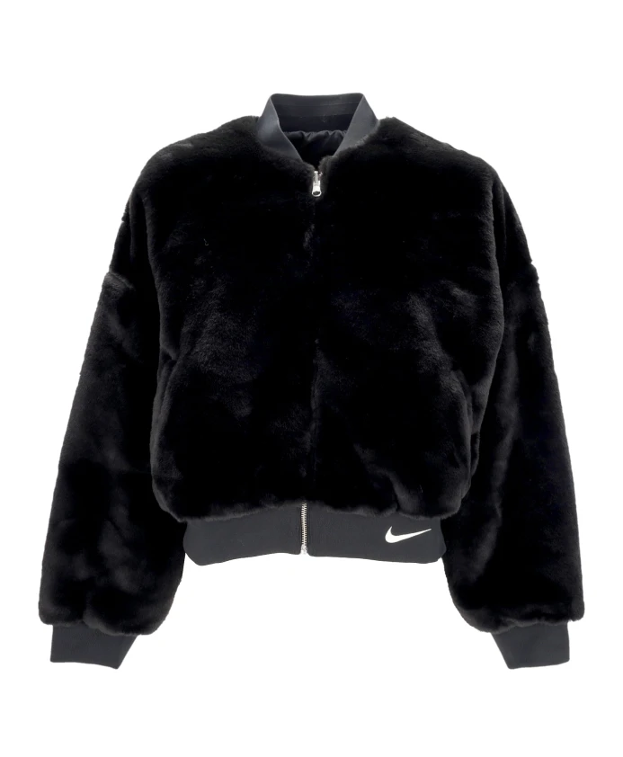Двусторонняя куртка-бомбер из искусственного меха, черная. Nike, черный
Двусторонняя куртка-бомбер из искусственного меха, черная. Nike, черный