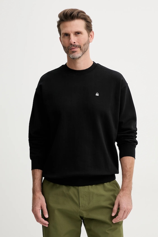 Хлопковая толстовка United Colors Of Benetton, черный
Хлопковая толстовка United Colors Of Benetton, черный